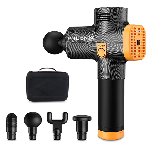 Phoenix a2 Massage Gun Black Body Massager Electric 4 Heads Pistol Massager Phoenix MG55008 ► Photo 1/6