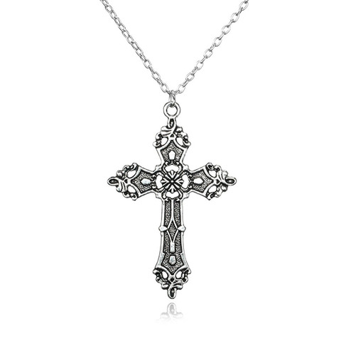 Fashion Vintage Cross Pendant Necklace For Women Men Gift Long Chain Punk Goth Jewelry Accessories Choker Gothic Wholesale ► Photo 1/4