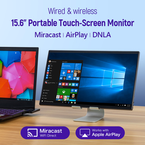 15.6 Inch Wired&Wireless Monitor/2.5D Quad-Curve Fullscreen/Miracast  AirPlay Bluetooth Touch/Samsung DEX/WIN10 Wireless Display - Price history  & Review, AliExpress Seller - Geekwei Store