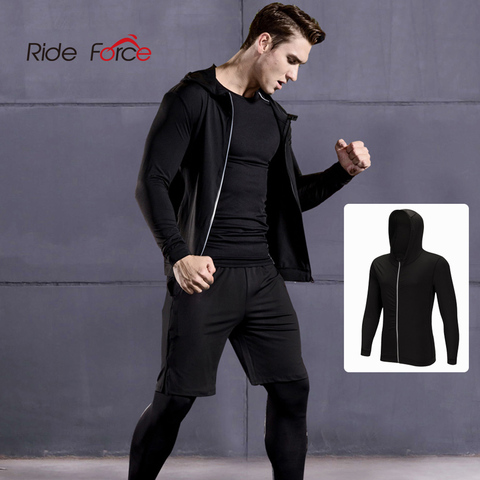 Men Sports Long Sleeves Coat Compression Cover Outdoor Running Jogging Clothes Gym Fitness Training Workout Tights Costume ► Photo 1/6