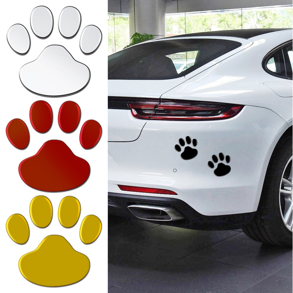 Details about   Car Sticker 2Pcs/Set Cool Design Paw 3D Animal Dog Cat Bear Foot Print Footprint 