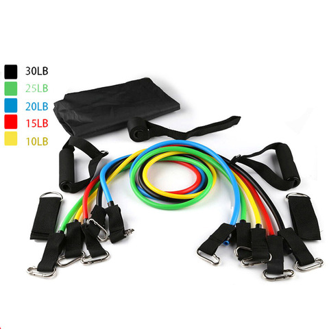 11PCS/SET Resistance Bands Fitness Exercises Latex Tubes Pedal Excerciser Body Training Rubber Expander Workout Yoga Pull Rope ► Photo 1/6