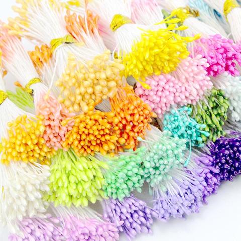 900pcs/lot Random Mixed Double Heads DIY Artificial Mini Pearl Flower Stamen Pistil 1mm Floral Stamen For Wedding Decoration DIY ► Photo 1/6