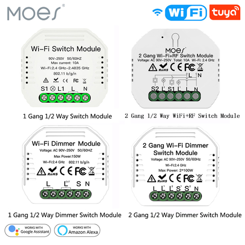 DIY Mini WiFi Smart Light Dimmer Switch Module Smart Life Tuya Remote Control Work with Alexa Google Home 1/2 Way 1/2 Gang ► Photo 1/6