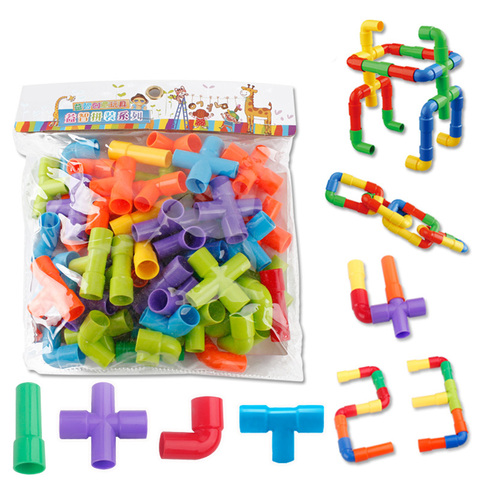 Kids Math Toys Colorful Water Pipe Building Blocks Toys DIY Assembling Pipeline Tunnel Block Model Educational Children Toys ► Photo 1/6
