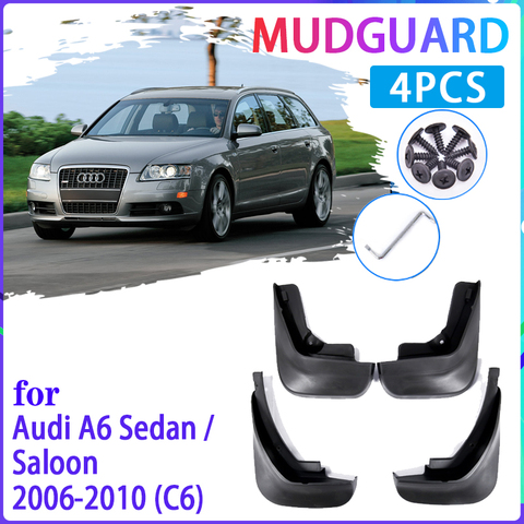 4 PCS Car Mud Flaps for Audi A6 Sedan Saloon C6 2006~2010 2007 2008 2009 Mudguard Splash Guards Fender Mudflaps Auto Accessories ► Photo 1/6