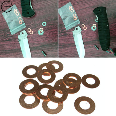 10pcs Folding Knife Bronze Washers Size 12.7*6.35*0.38mm Knife Accessories Washers Tools ► Photo 1/4