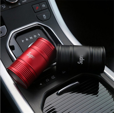 High quality aluminum alloy Temperature Car Ashtray Portable Car Ashtray Home Office Smokeless Ashtray Cigarette Cylinder Ashtra ► Photo 1/6