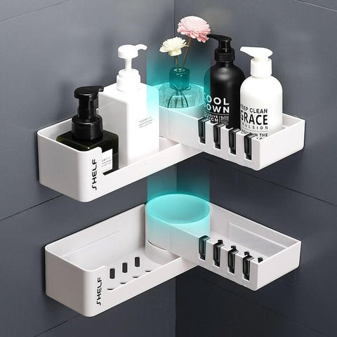 Bathroom Shelf Corner Shelves Shampoo Holder Kitchen Storage Rack Mess Shower Organizer Wall Holder Space Saver Household Items ► Photo 1/6