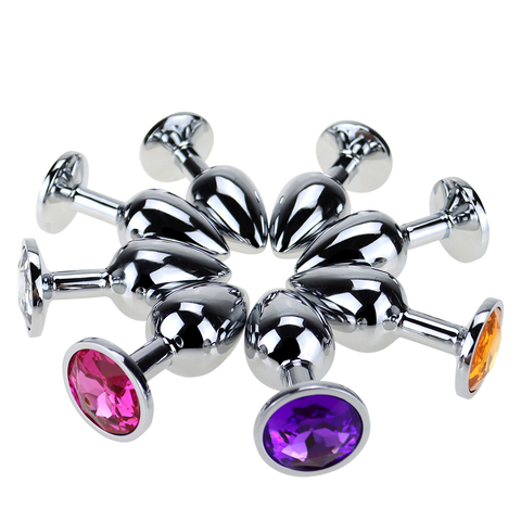 S/M/L Sex Toys for Adult Metal Anal Plug Crystal Butt Plug Jewelry Erotic Mini Anal Bead Stainless Private Toy for Men/Women ► Photo 1/6