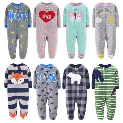 New 2022 baby rompers for girl clothing pink cartoon new born baby clothes one pieces pajamas fleece newborn jumpsuit costume ► Photo 1/6