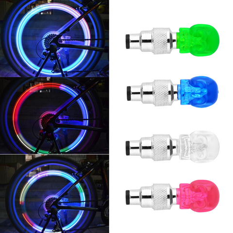 2 PCs LED caps on nipple wheel as skull for car, motorcycle, bicycle ► Photo 1/6