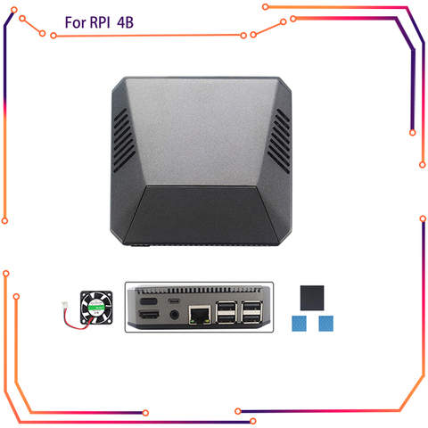 MICROBOT Argon Raspberry Pi 4  Case Removable Magnetic GPIO Cover Metal Shell+Cooling Fan Heat Sink for RPI 4  RPI162 ► Photo 1/6