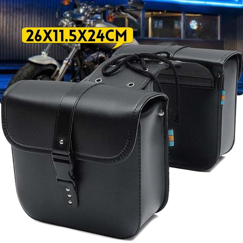 Pair Motorcycle Saddle Bags Side Tool Luggage Storage Bag Black Saddlebags Waterproof Universal For Honda/Yamaha/Suzuki ► Photo 1/6