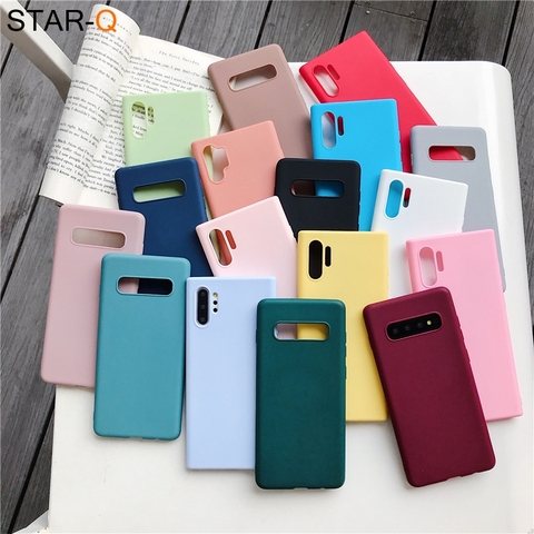 candy color silicone phone case for samsung galaxy note 10 9 8 s10 s10e s9 s8 s20 plus e galaxi matte soft tpu back cover cases ► Photo 1/6