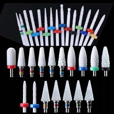 Ceramic Nail Drill Bit Milling Cutter for Electric Manicure Drill Bits Flame Corn Files for Pedicure Machine Polish Accessory ► Photo 1/6