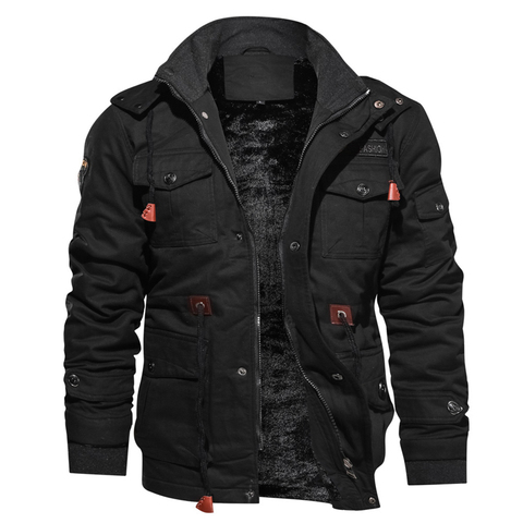 Thick Warm Mens Parka Jacket Winter Fleece Multi-pocket Casual Tactical Army Jacket Men Plus Size 4XL Hooded jaquetas masculina ► Photo 1/6