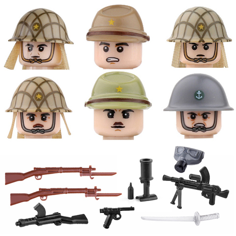 WW2 Army Japan Soldiers Figures Building Blocks Military Paratroopers Infantry Weapons Guns Parts Mini Bricks Toy For Children ► Photo 1/2