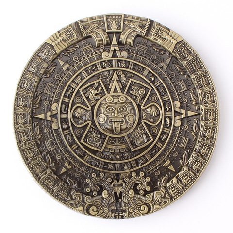 Aztec Solar Calendar Belt Buckle Mysterious ancient Mayan civilization pattern ► Photo 1/6