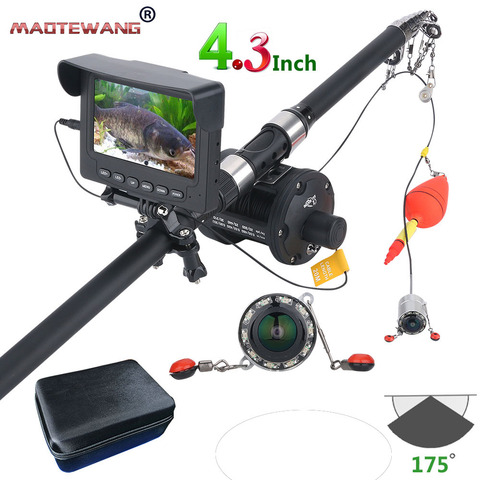 GAMWATER 4.3'' 25M 1000TVL Fish Finder Underwater Fishing Camera 175 Degrees Sea wheel Camera with Fishing hook 3.6M Fishing Rod ► Photo 1/6