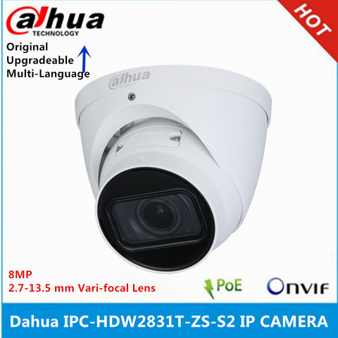 Original Dahua IPC-HDW2831T-ZS-S2 8MP 2.7 mm–13.5 mm Motorized zoom Lens built-in SD Card Slot IR40M poe Starlight IP camera ► Photo 1/2