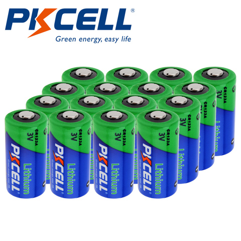 12Pcs PKCELL Lithium battery CR123A CR 123A CR17345 16340 cr123a 3v Non-rechargeable Batteries for Camera Gas meter primary dry ► Photo 1/6