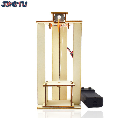 DIY Kids Electric Lift Toys Kits Wooden Assembling Elevator STEM Model Kit Educational Science Experimental Learning Material ► Photo 1/6