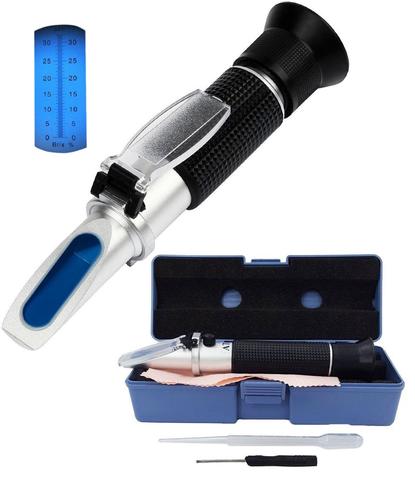 Brix Refractometer Hand held Sugar Level Test Meter Food Fruit Beverages Brix Content Homebrew Tool with ATC/Brix Range 0~32% ► Photo 1/6