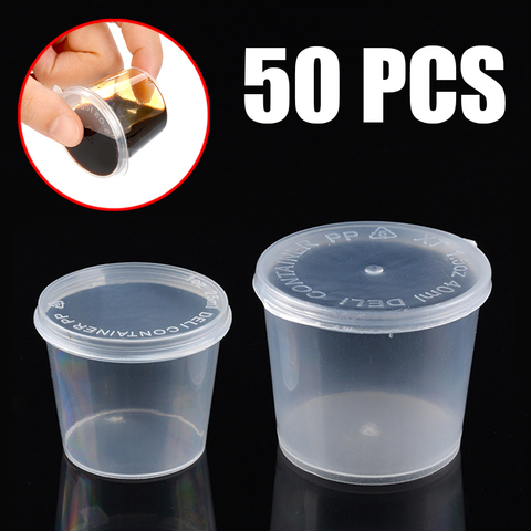 5/10/20 Pcs Clear Food Small Sauce Containers Package Box&Lid