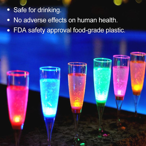 LED Wine Glass Champagne Glass Water Liquid Activated Flash Light Glass Party Bar Christmas Vase New Year Decoration Lights ► Photo 1/6