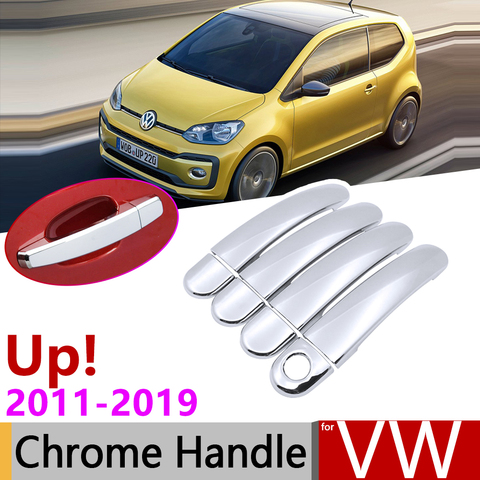 for Volkswagen VW Up! e-Up! Up 2011~2022 Chrome Door Handle Cover Car Accessories Stickers Trim Set 2012 2013 2014 2017 2022 ► Photo 1/6