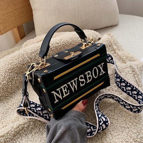 Retro radio box style pu leather ladies handbag shoulder bag chain purse women's crossbody messenger bag flap ► Photo 1/6