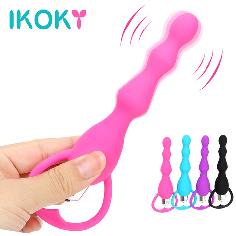 IKOKY Long Butt Anal Plug Vibrators Sex Toys for Women Men Gay Adults Toys Prostate Massage Sex Products Silicone Beads Shop ► Photo 1/6