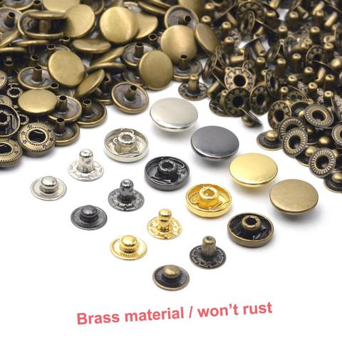 Kalaso 30sets High Quality  Brass Material Press Studs Sewing Snap Buttons Fasteners Leather Craft Clothes Bags Diy Supplies ► Photo 1/6