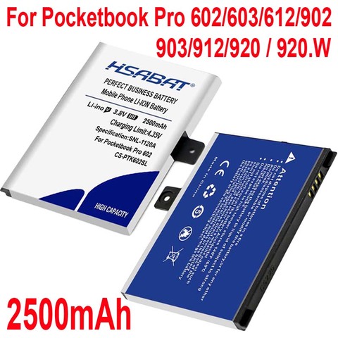 HSABAT 2500mAh CS-PTK602SL Battery For Pocketbook Pro 602/603/612/902/903/912/920 ► Photo 1/6