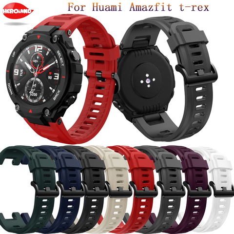 Soft Silicone Bracelet Strap for Huami Amazfit T-REX Sport WatchBand Replacement Watchband for Xiaomi Huami Amazfit T rex Correa ► Photo 1/6