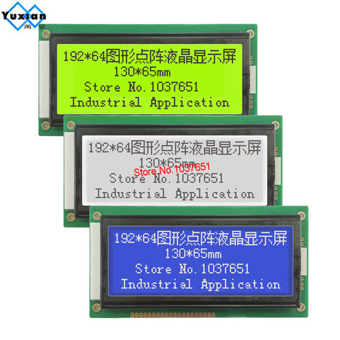 192x64 LCD display module plastic green blue FSTN white 19264A V3.0 130*65mm 5v  with FFC calbe S6B0107 S6B0108 ► Photo 1/6