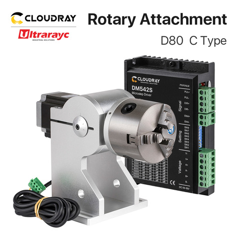 Ultrarayc Rotary Attachment Dia.80mm Rotary Device Fixture Gripper Three Chuck Rotary Worktable for Laser Marking Parts Machine ► Photo 1/6