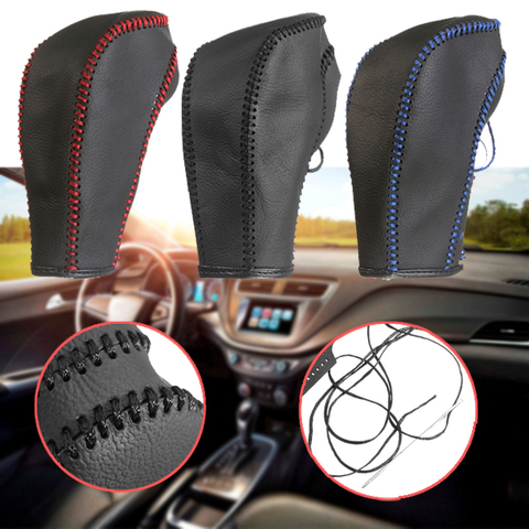 Leather Gear Shift Knob Cover Automatic Transmission Hand-stitched DIY Brake Cover For Chevrolet /Cruze Captiva 2011-2013 ► Photo 1/5