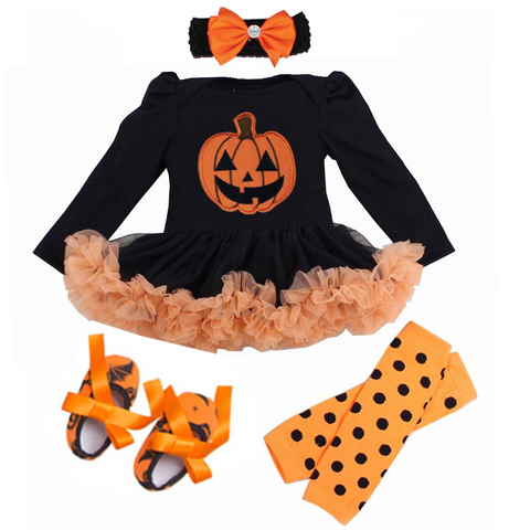 Newborn Halloween Clothes Baby Girl Clothing Set Pumpkin Skull My First Halloween Outfits Funny Party Tutu Costumes Xmas Gifts ► Photo 1/6