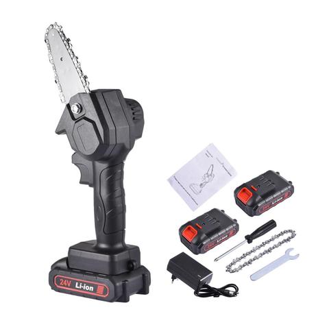 4 Mini Handheld Electric Chainsaw Chain Saw Wood Cutter Battery Tool