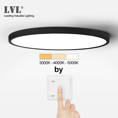 LED Ultra Thin Panel Light Black White Shell 18W 24W 32W Adjustable Lighting Color For Kitchen Bedroom Bathroom Panel Lamp ► Photo 1/6