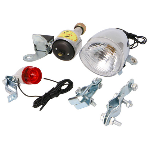 Bicycle Motorized Bike Friction Dynamo Generator Head Tail Light With Acessories ► Photo 1/6