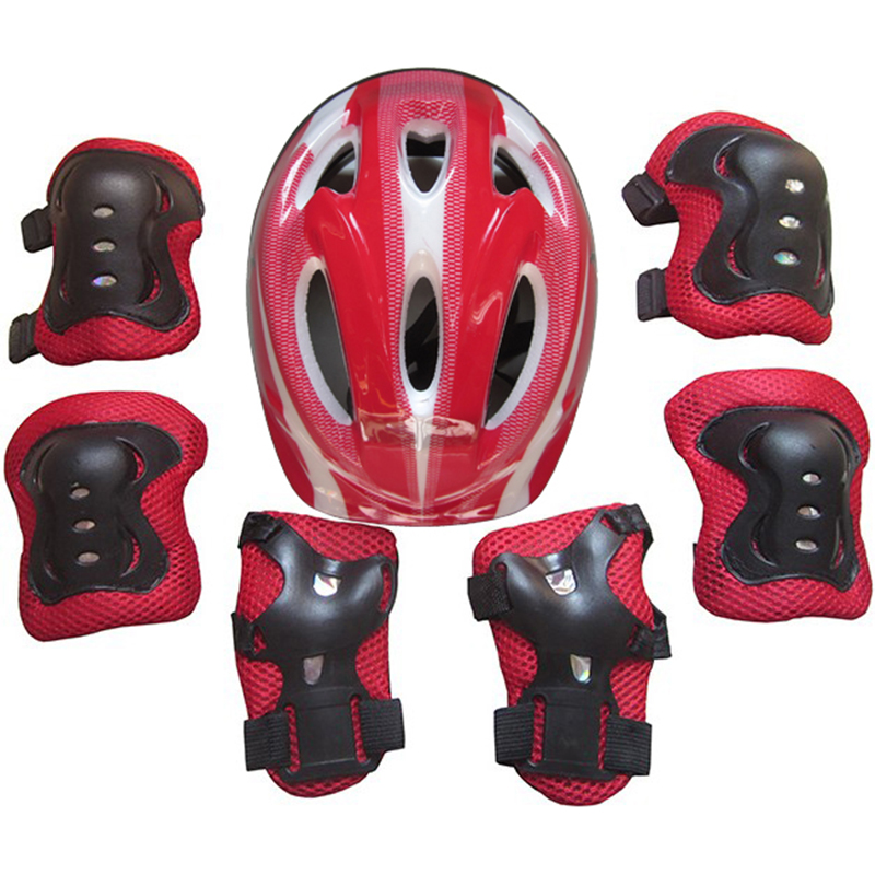 7pcs/Set Kid Child Roller Skating Bike Helmet Knee Wrist Guard Elbow Pads Kit 