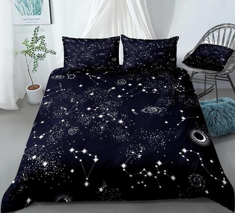 Stars Bedding Set Night Sky Bed Linen, Moon And Stars Duvet Cover Uk