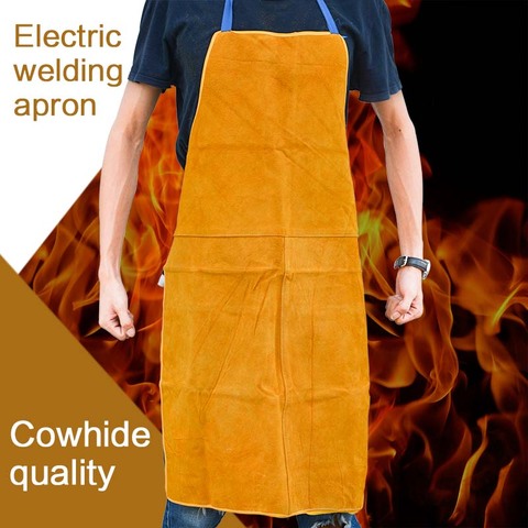 Cow Leather Aprons Welding Heat Insulation Protection Welders Blacksmith 93x64cm High Temperature Apron Anti-scalding Apron ► Photo 1/6