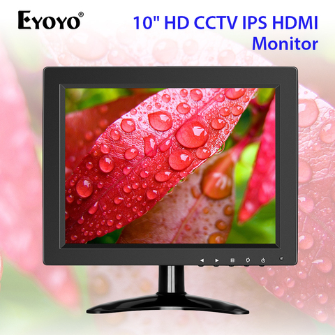 Eyoyo 10 inch IPS HD 1024x768 CCTV Security Monitor HDMI Small TV & Computer Display for PC LCD Screen 4:3 with BNC HDMI VGA AV ► Photo 1/6