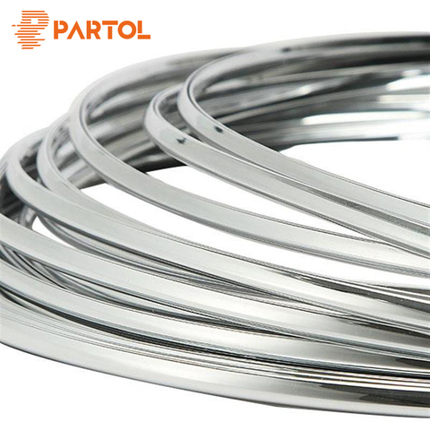 Partol 6mm 3Meters Car Styling Chrome Mouldings Strip Bumper Decorative Strips Adhesive Grille Impact Car Door Protection Trim ► Photo 1/6