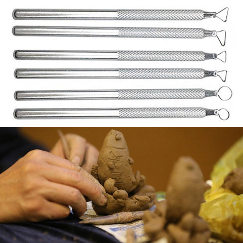 6pcs Pottery Clay Scraper Clay Sculpting Modelling Tools Aluminum Sludge Pottery Clay Sculpting Tools ► Photo 1/6