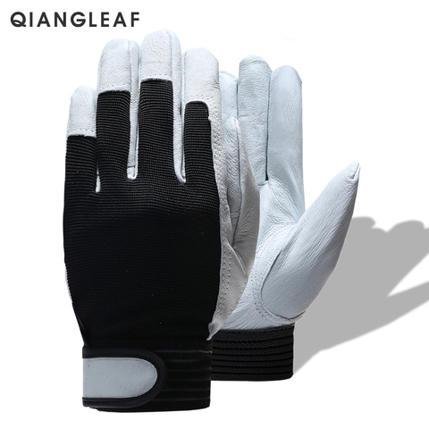 QIANGLEAF Brand Hot Sale D Grade Leather Glove Work Gloves Wear-resistant Safety Working Gloves Men Mitten Free Shipping 508 ► Photo 1/6